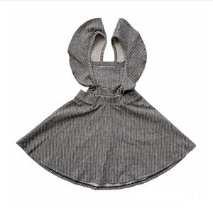ART CLASS pinstripe cross back ruffle pinafore dress